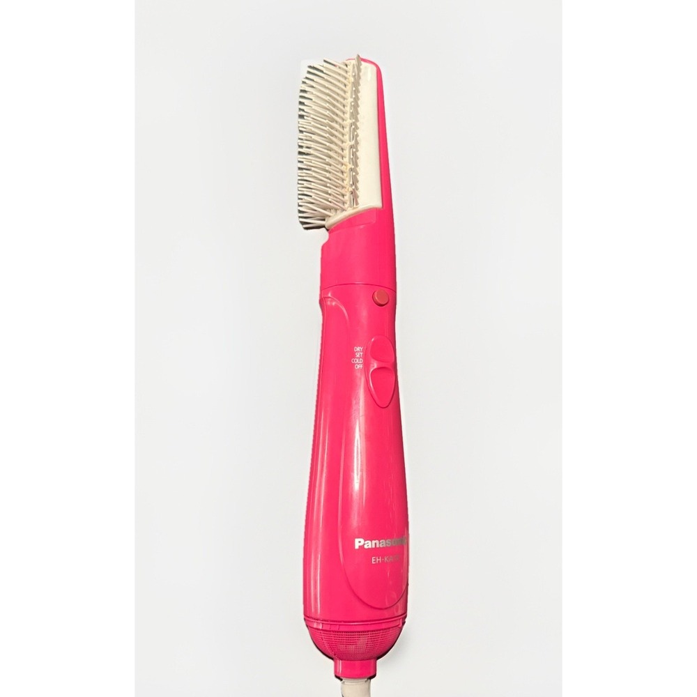 Panasonic EH-KA15 Pink Hot Air Brush Low Noise Wide Blow Brush Tested Works RARE